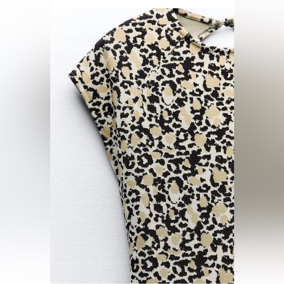 Zara Black and Cream Midi Dress - Picture 4 of 4